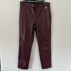 Michael Kors | Burgundy Faux Leather Pants | Sz L